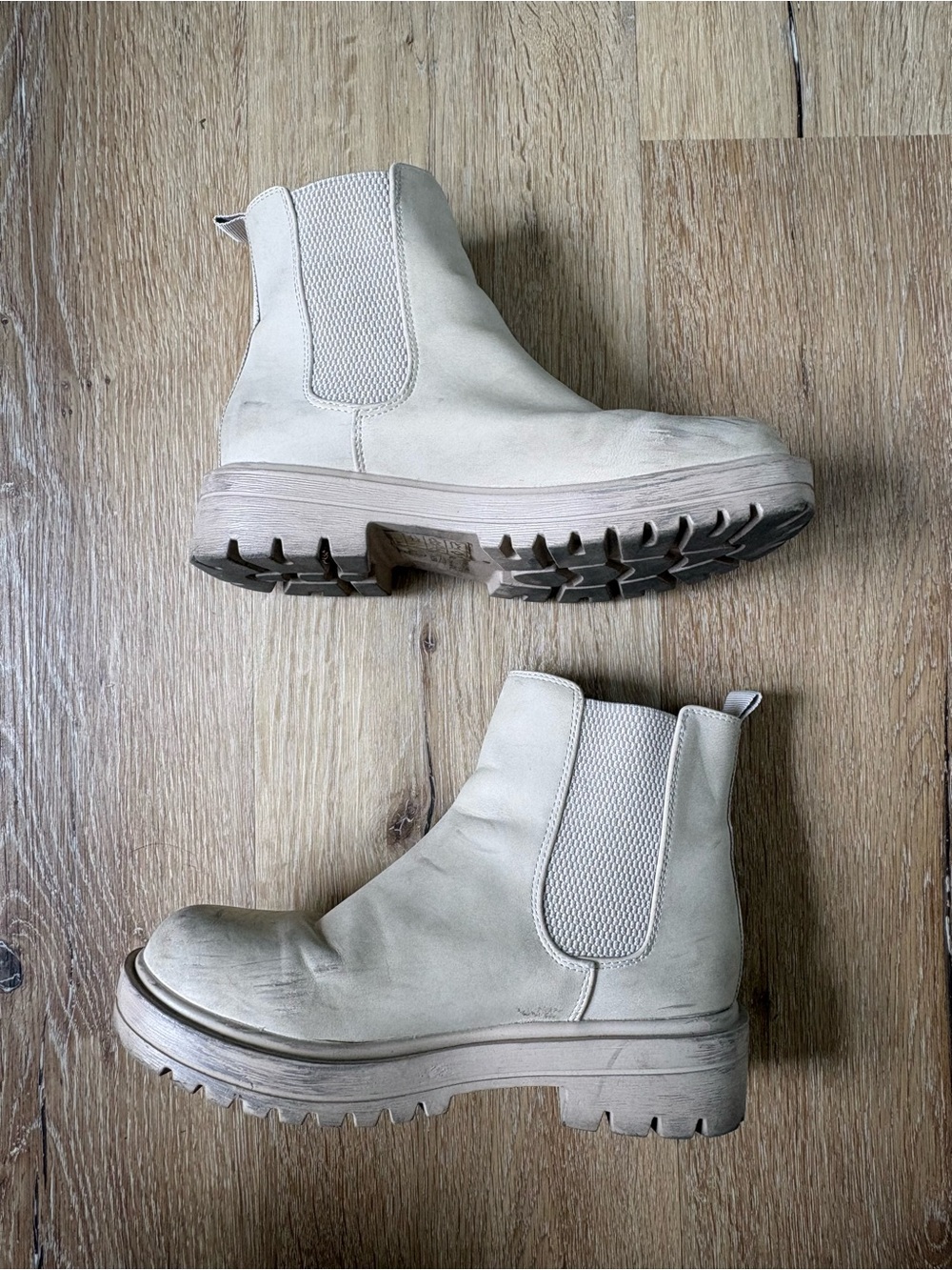 Beige Chelsea Ankle Boots